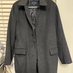 Banana Republic 100% Wool Classic Coat Dark Gray